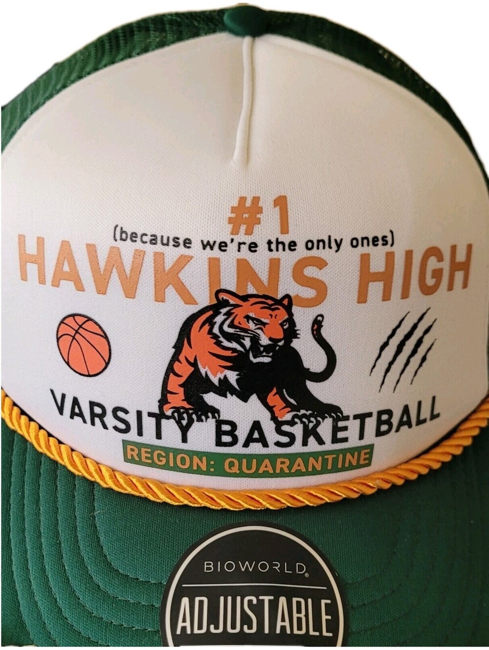 Stranger Things Hawkins High Varsity Basketball Cord OS Trucker Hat BioWorld